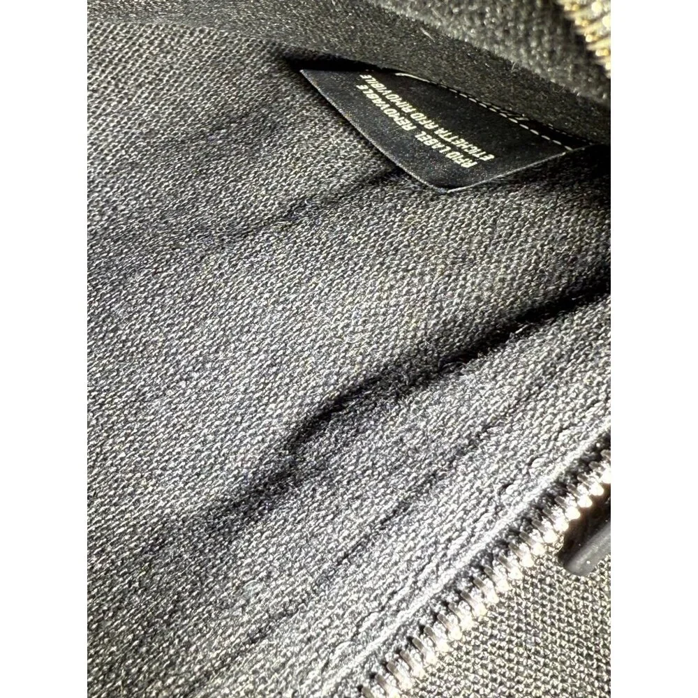 Fendi Cuoio Romano Selleria Black Leather Briefcase Attache Bag